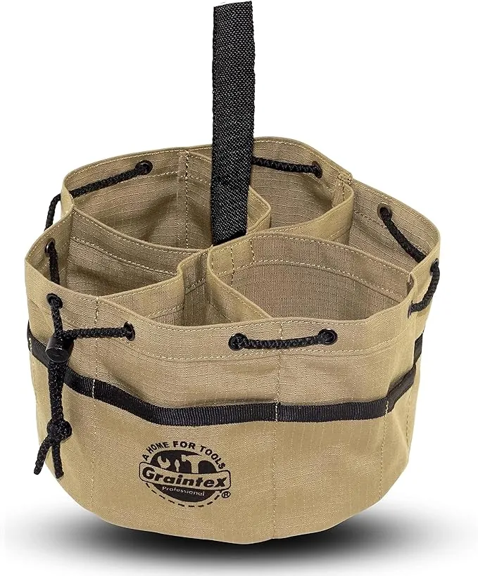 Graintex GB2897 Grab Bag Khaki Color Rip-Stop Canvas 18 Pockets Drawstring ...