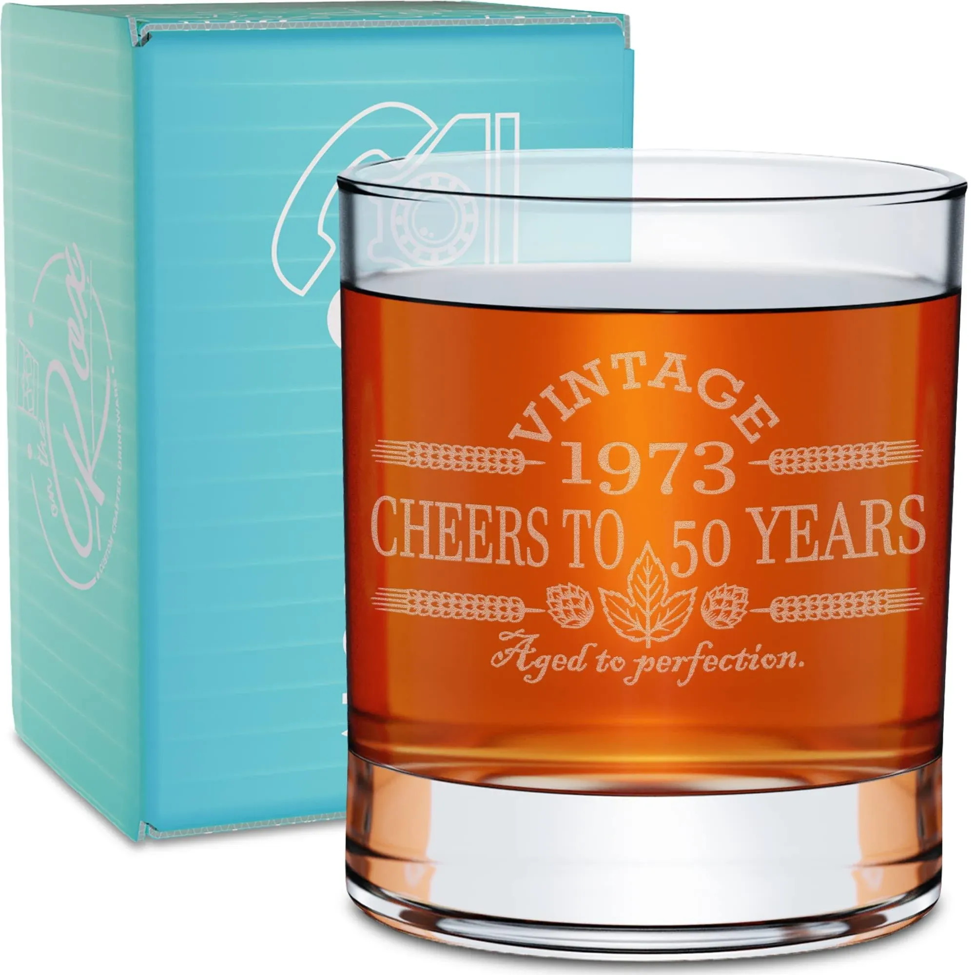  50th Birthday Gifts For Men &amp; Women - 11 oz Whiskey Glass - 50th Birthday 