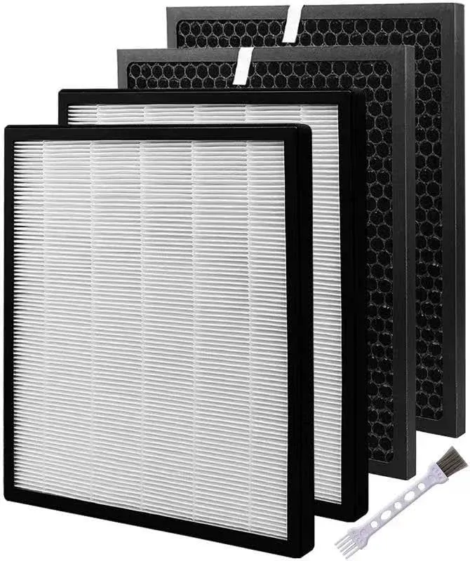 Tablenco for Levoit LV-PUR131 Air Purifier Replacement Filter 2 HEPA Filters & 2 True HEPA H13 Activated Carbon Filters Set Pre Compatible with 3Stage