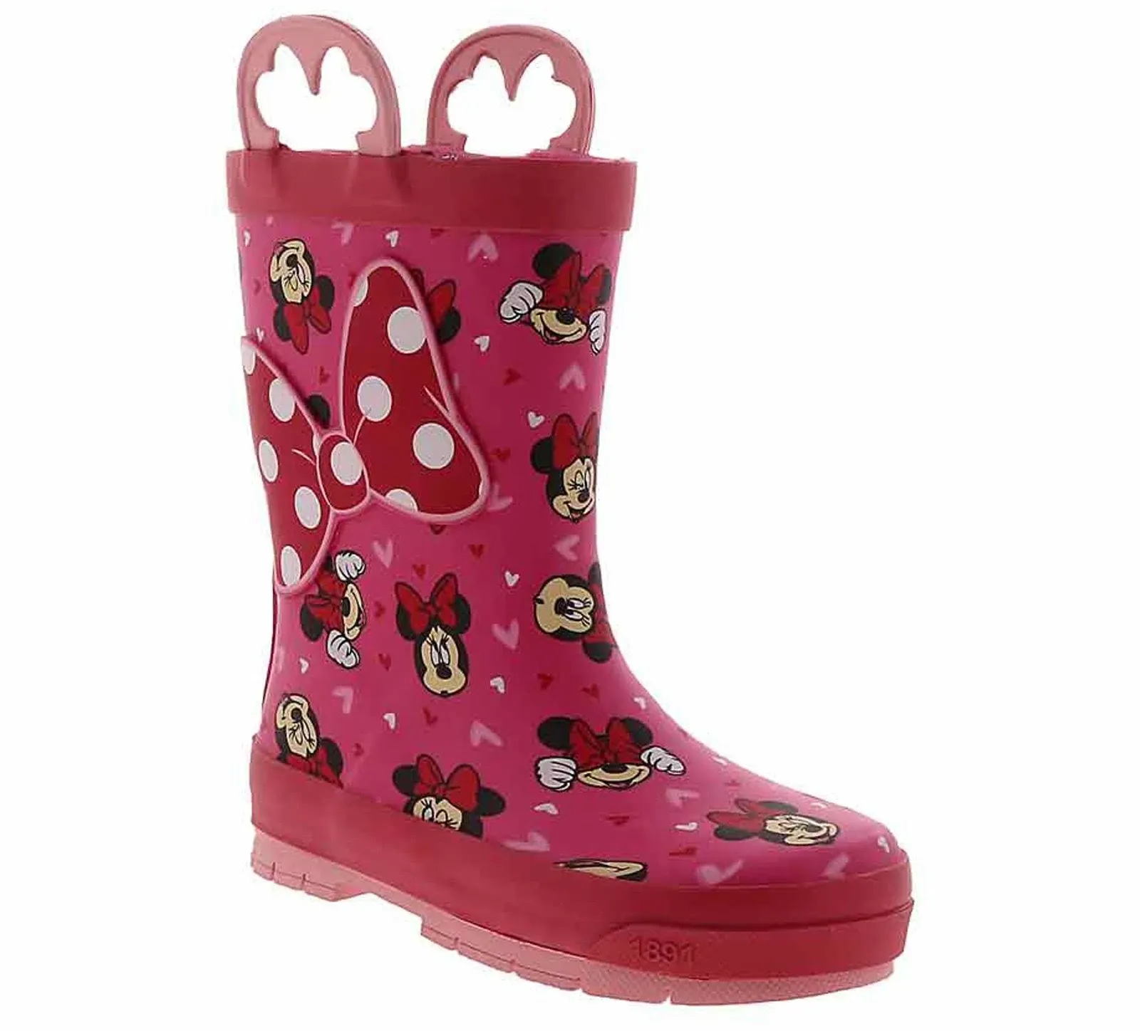 Western Chief Kids Girl&#039;s Size 9 Pink Disney Minnie Mouse Rubber Rain Boots NEW