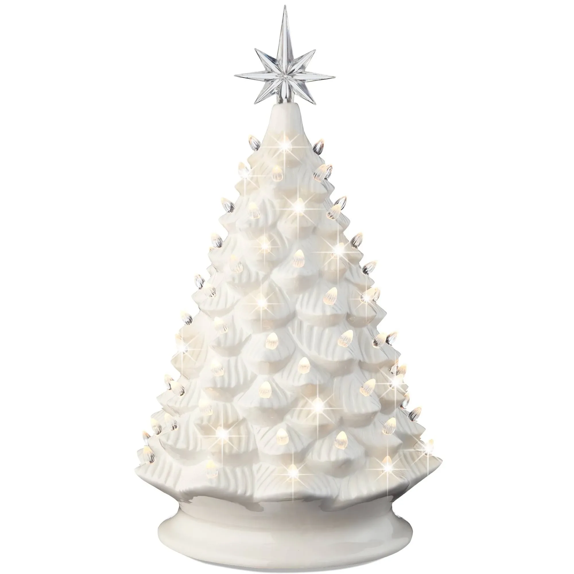 Best Choice Products 18in Ceramic Christmas Tree Pre-lit Hand-Painted Holiday Decor w/ 93