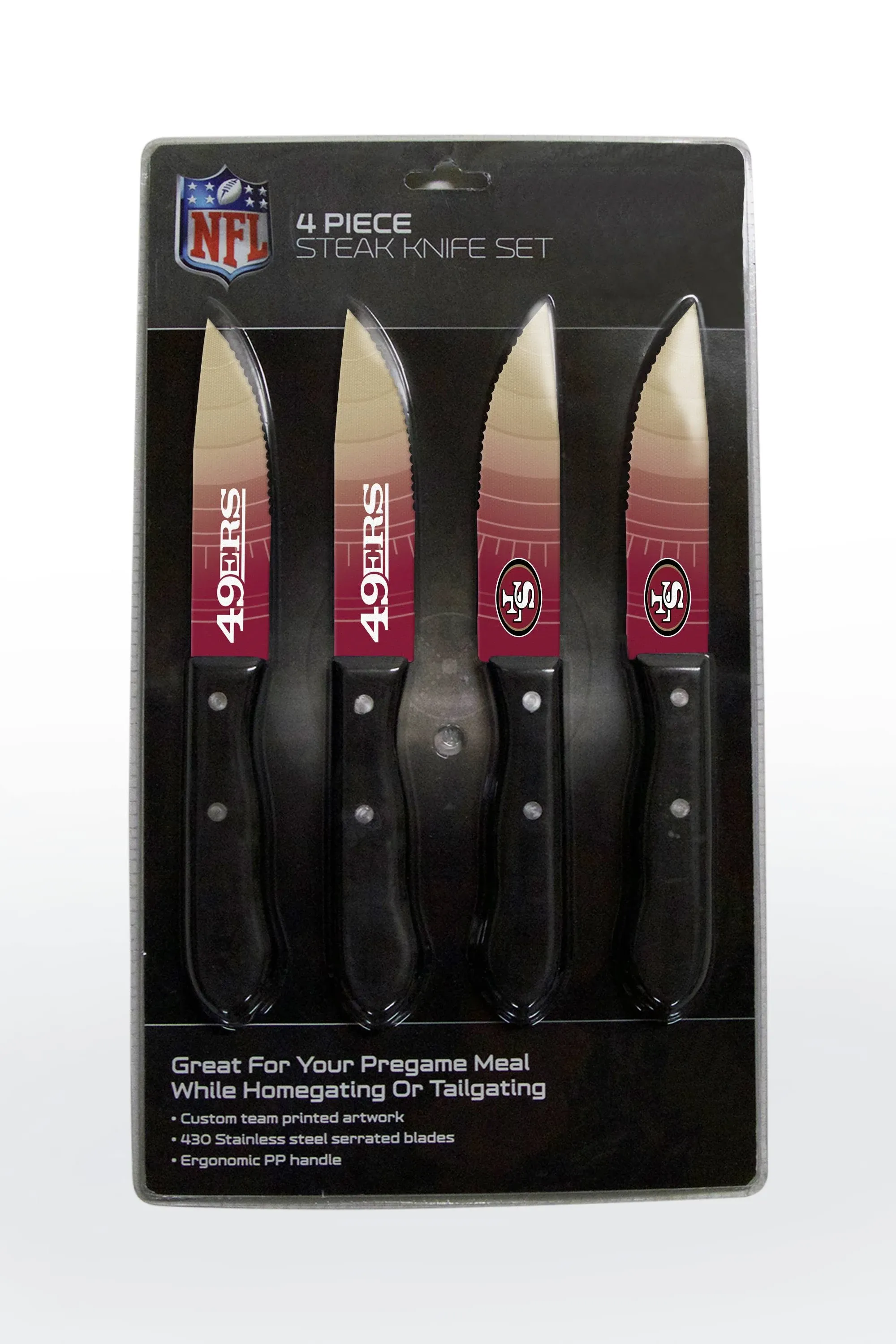 NFL San Francisco 49ers 4-Piece Stainless Steel Steak Knife Set