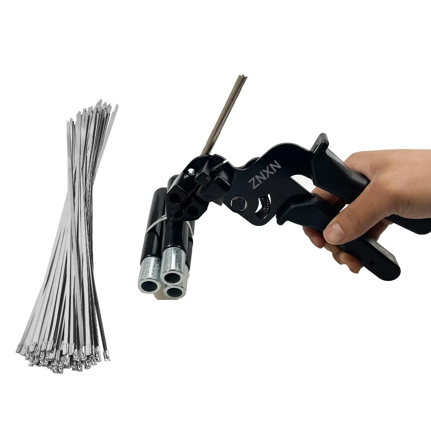 ZNXN Stainless Steel Cable Ties Zip Tie Tool With 100PCS Metal Cable Zip Ties...