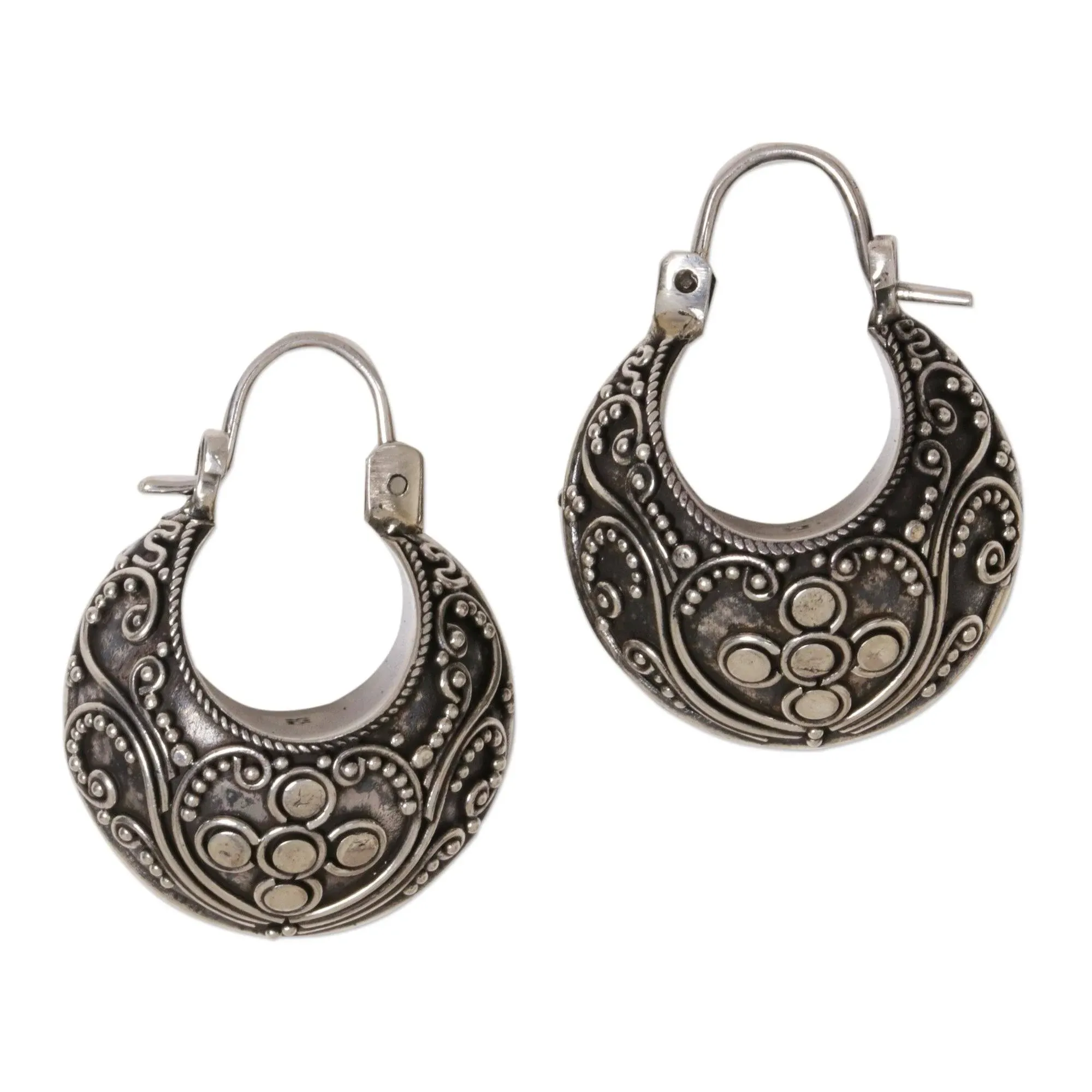 NOVICA Artisan Crafted Sterling Sterling Hoop Earrings