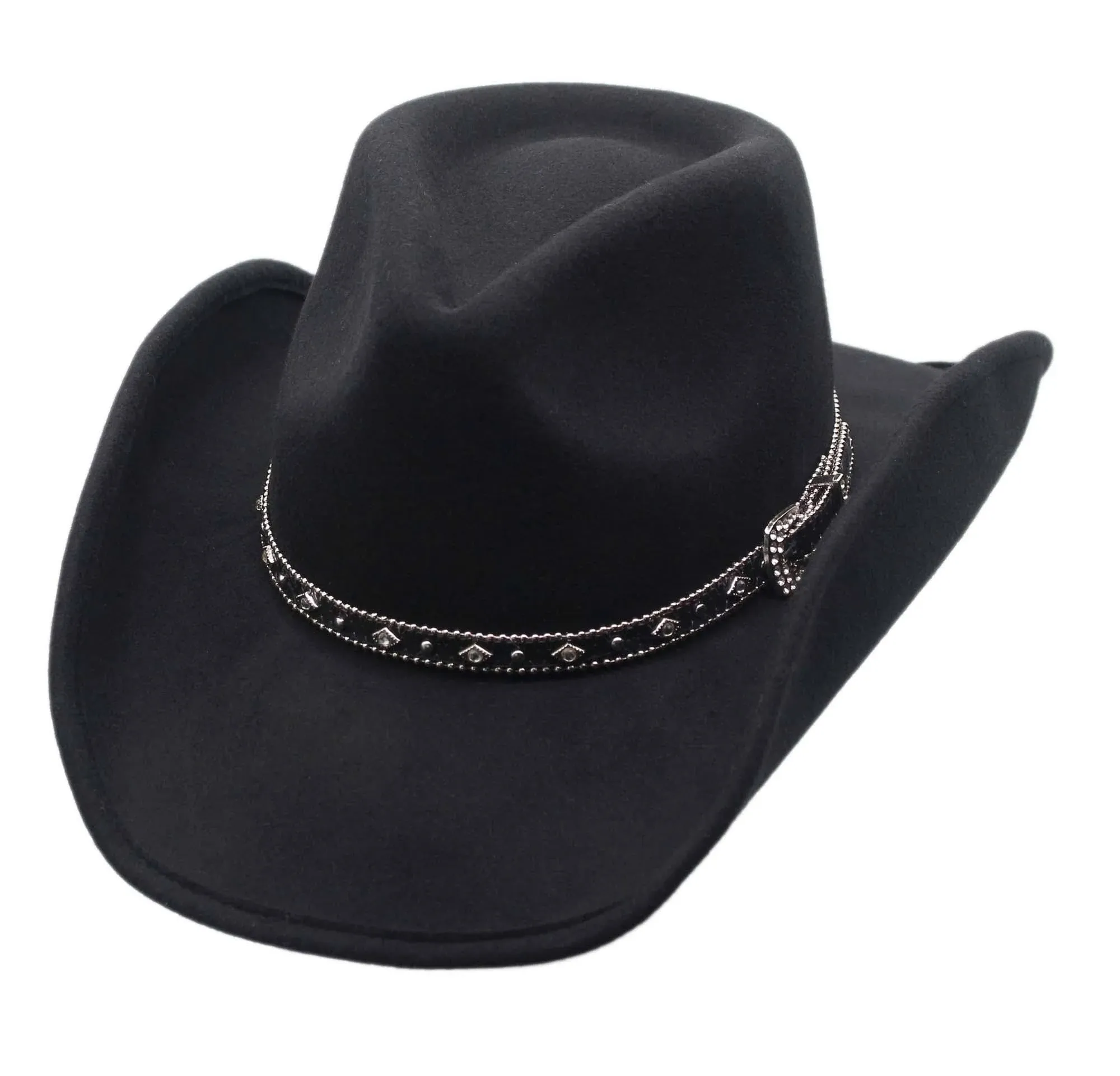 Men’s Wool Cowboy Hat Silverado Black Shapeable Western Hats by Silver Canyon ...