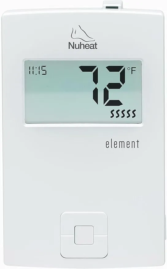 Nuheat Element Non-programmable Floor Heating Dual-Voltage Thermostat with Floor Temperature Sensor and Built-in GFCI for Radiant Floor Heating System Applications for 120-240V Floor Heating Cables