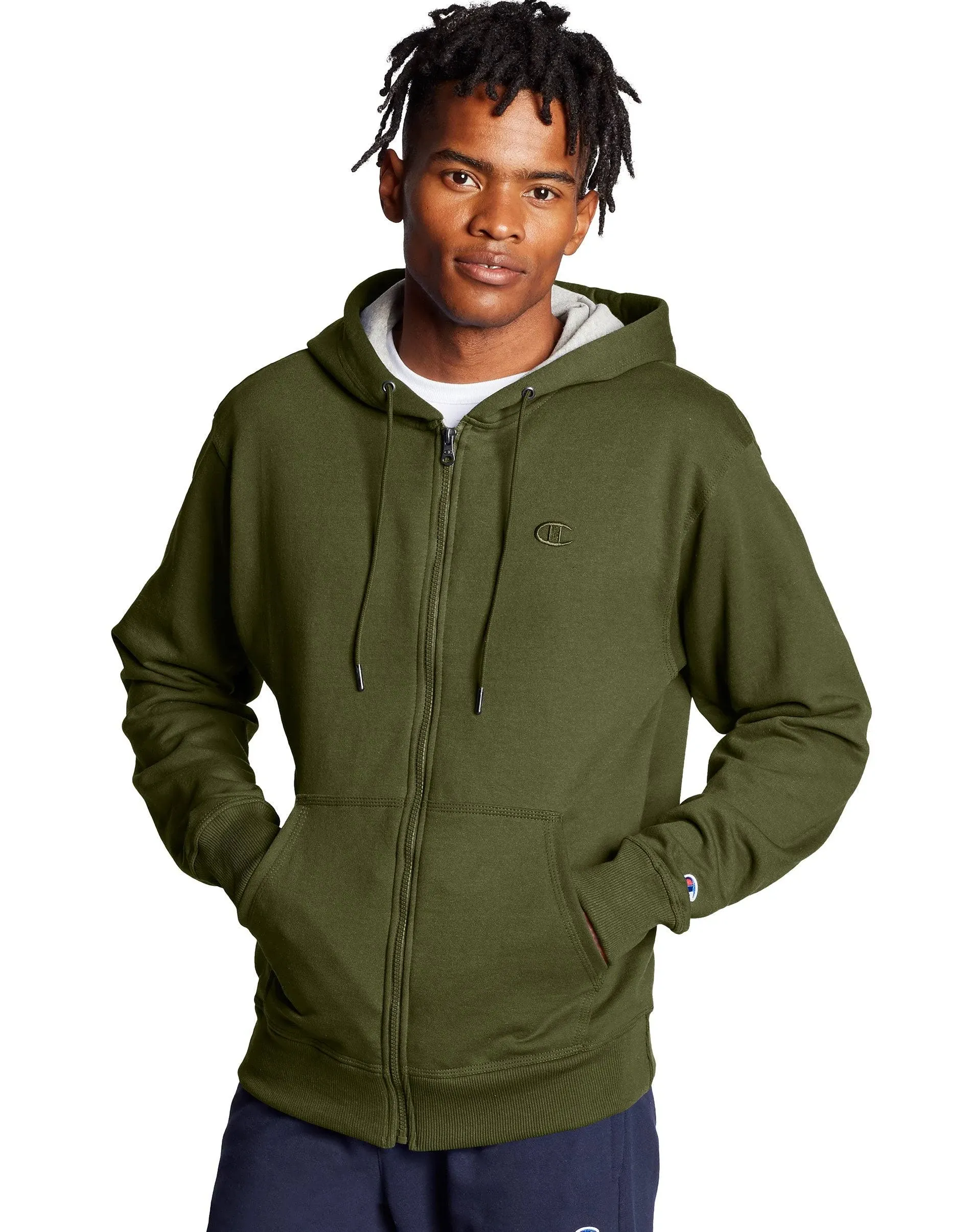 Champion Men's Zip-Up Hoodie, Powerblend, Zip-Up Hoodie Sweatshirt for Men (Reg. or Big & Tall)