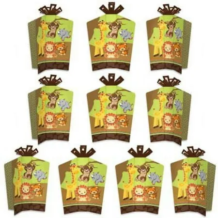 Funfari - Fun Safari Jungle - Table Decorations - Baby Shower or Birthday Party Fold and Flare Centerpieces - 10 Count