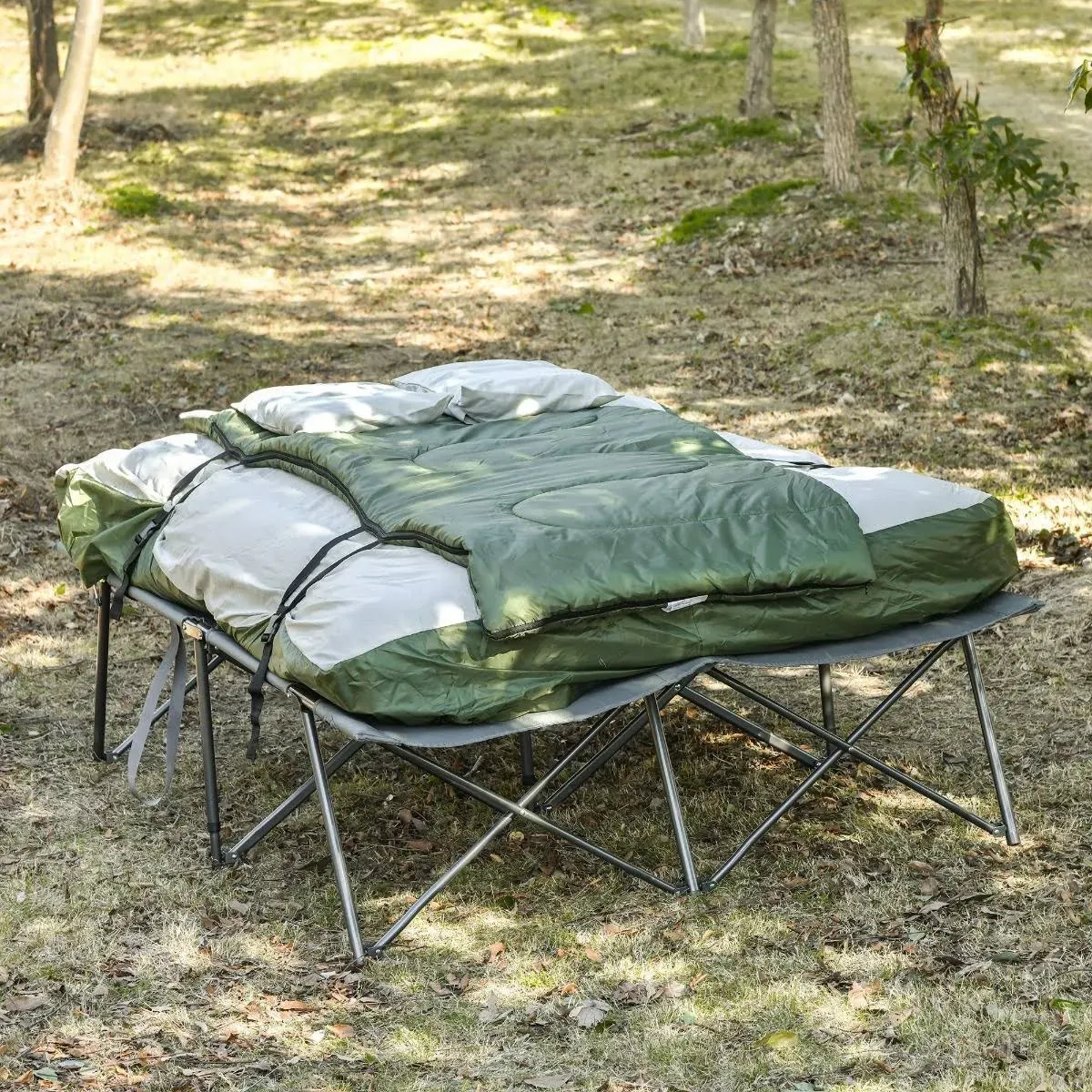 Outsunny Compact Collapsible Portable Camping Cot Bed Set