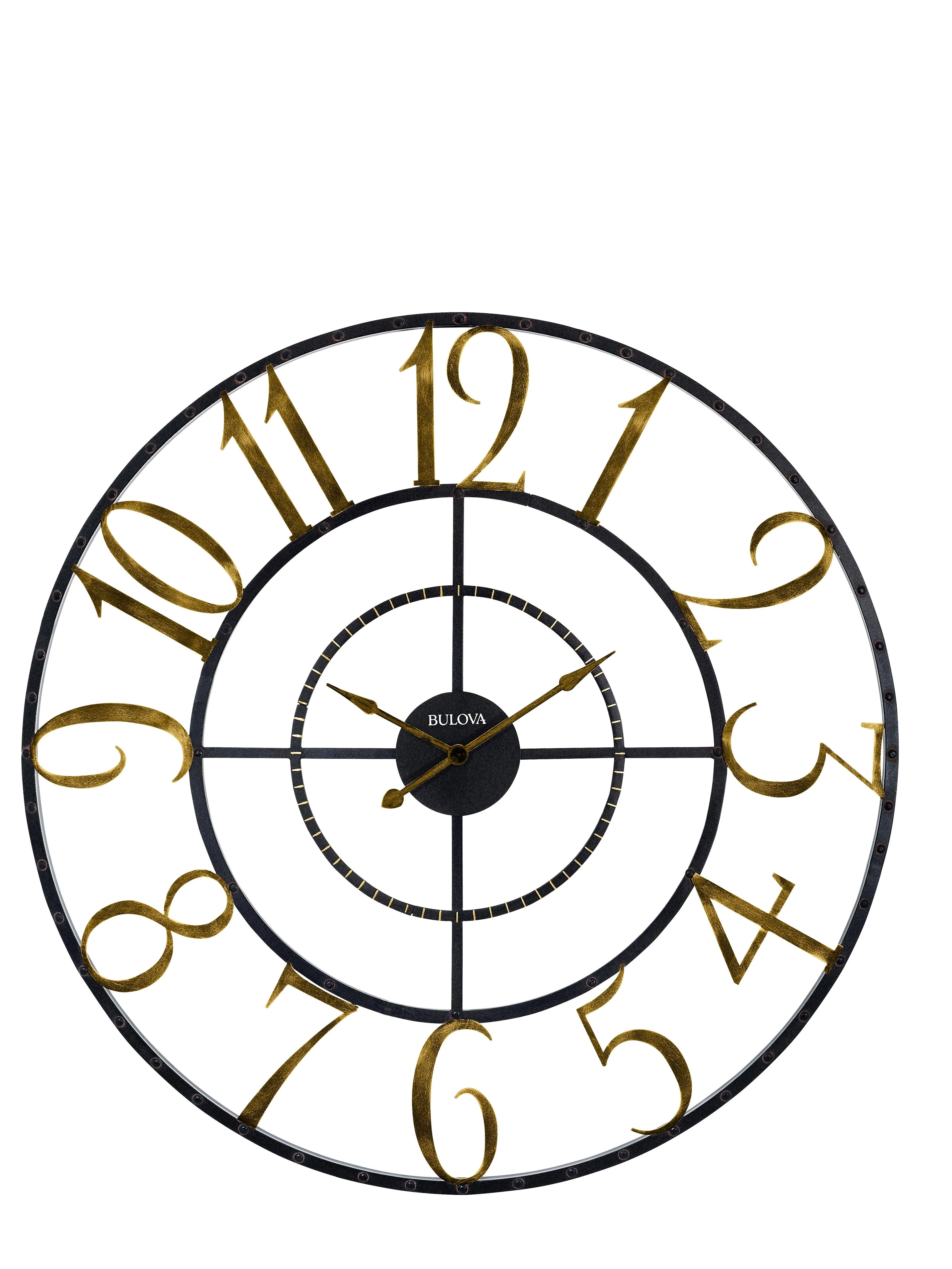 Bulova Colossus Wall Clock, Gold