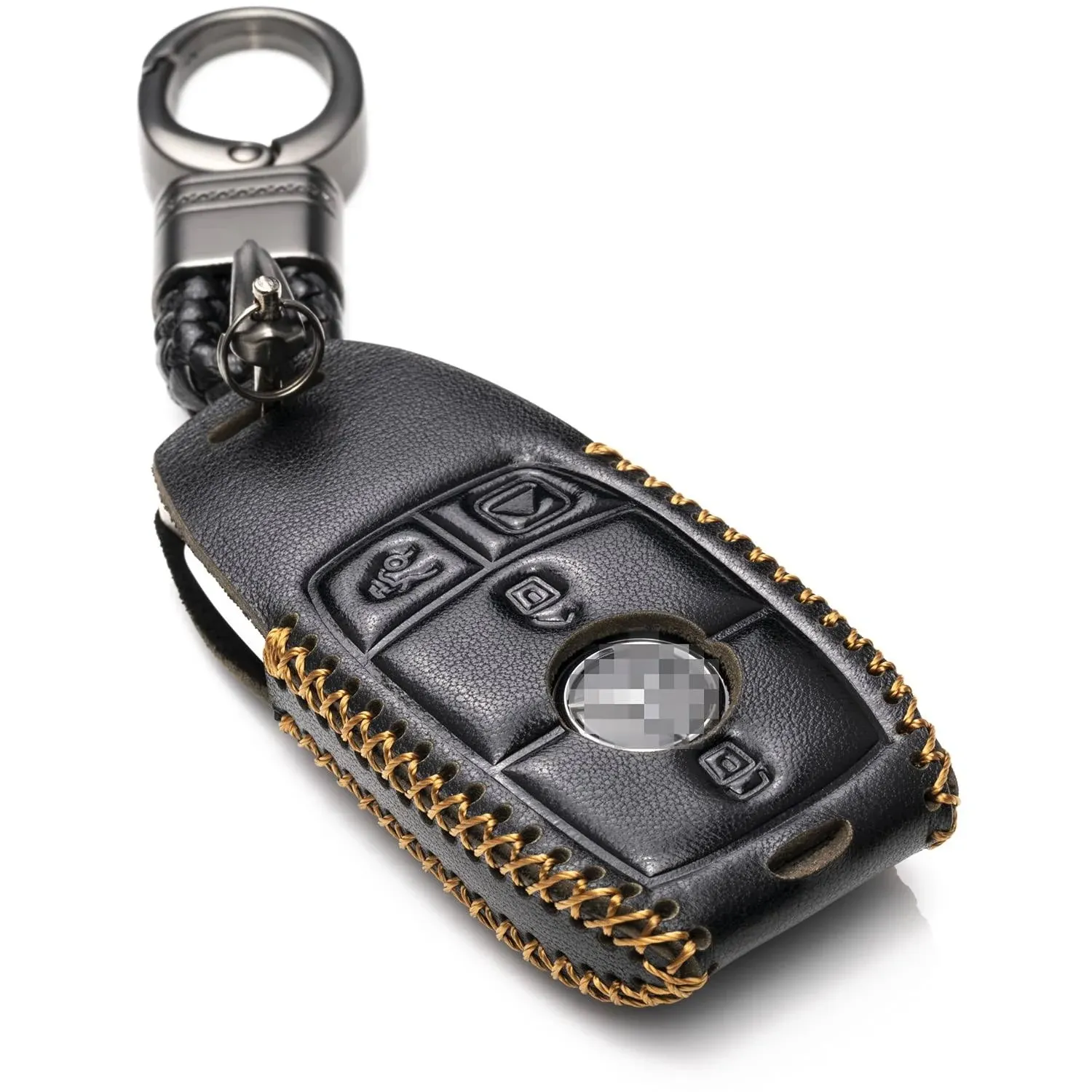 Vitodeco Genuine Leather Smart Key Fob Case with Leather Key Strap Compatible for ...