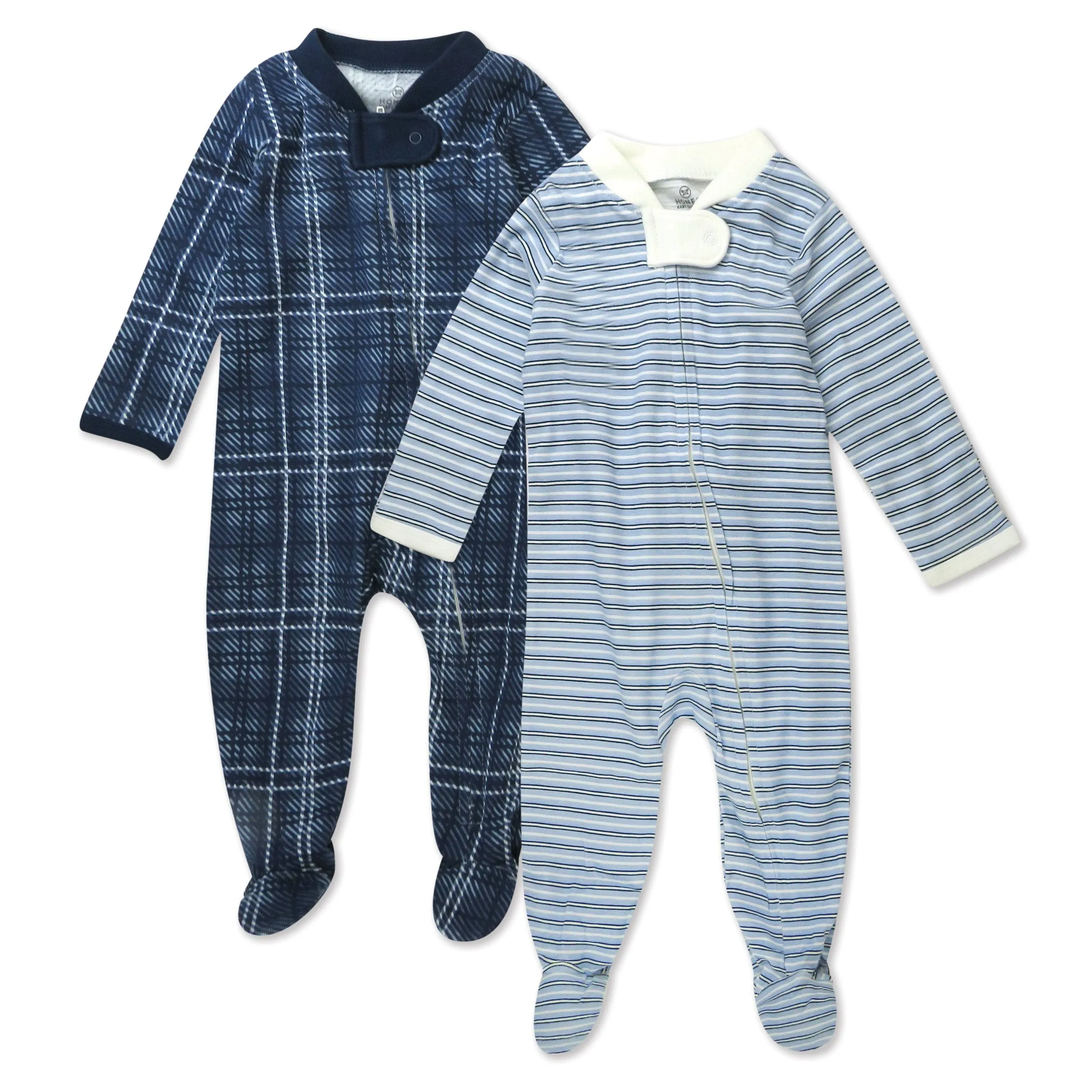 2-Pack Organic Cotton Sleep & Plays Blue Plaid / 6-9M