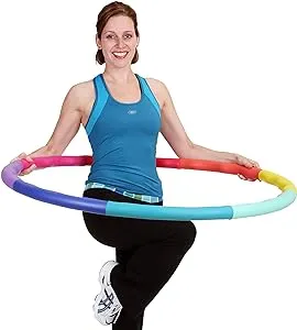 Weighted Hula Hoop, ACU Hoop 5L - 4.9 lb Large, Weight Loss Fitness Workout with ridges. (Rainbow Colors)