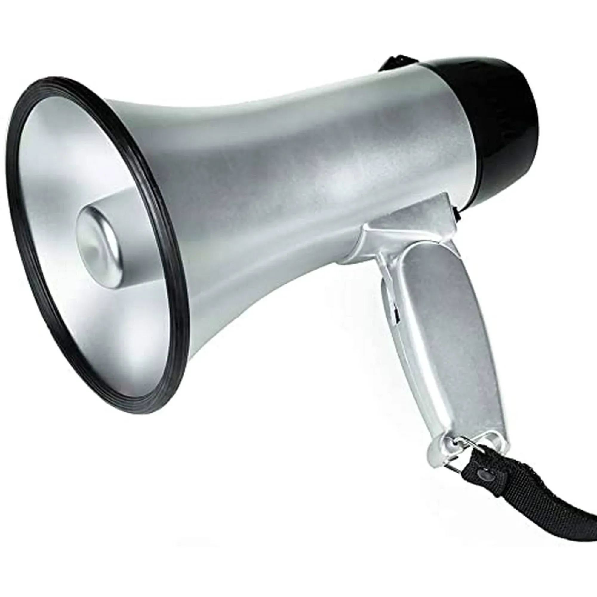 MyMealivos Portable Megaphone Bullhorn 20 Watt Power Megaphone Speaker Voice and Siren/Alarm Modes with Volume Control and Strap (Silver)…