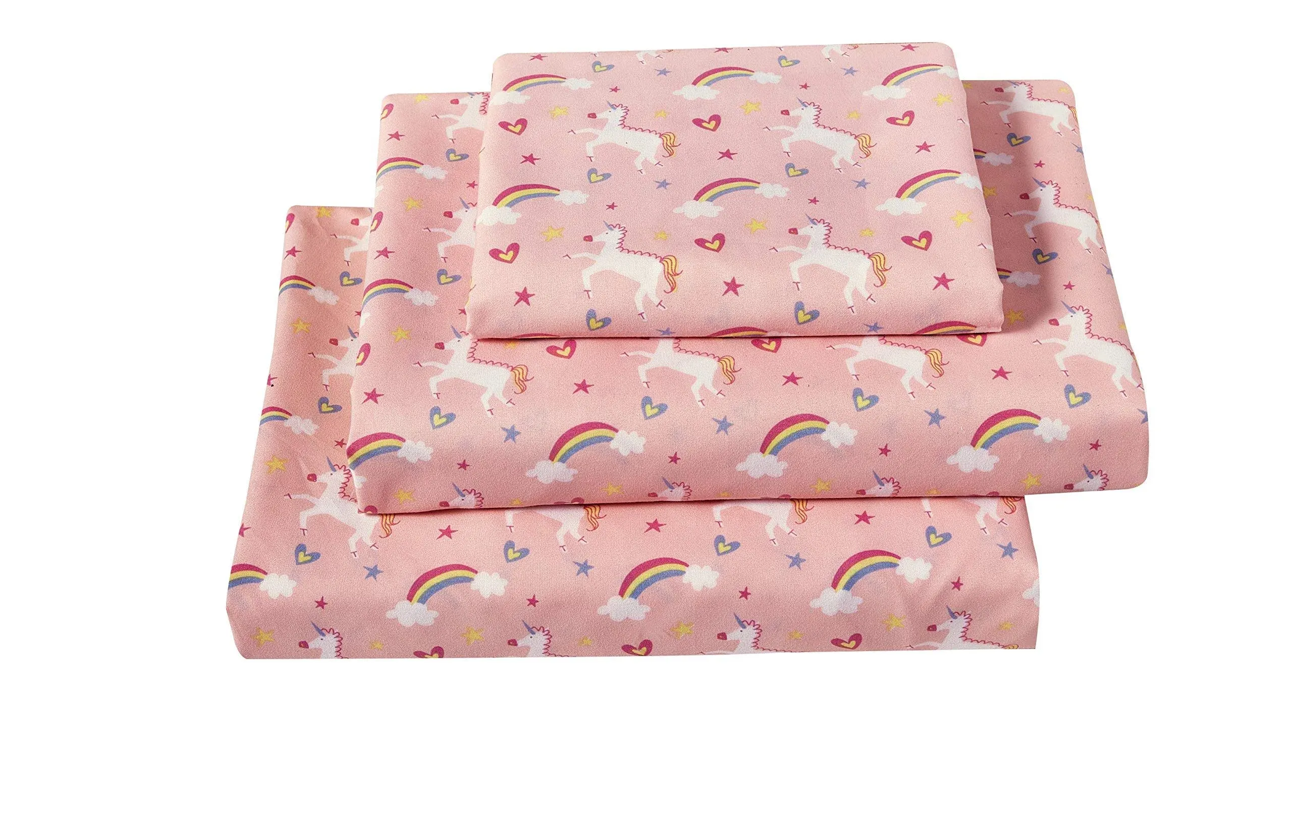 softan Bed Sheet Set for Kids Girls, Full Size Kids Sheets Microfiber Kids