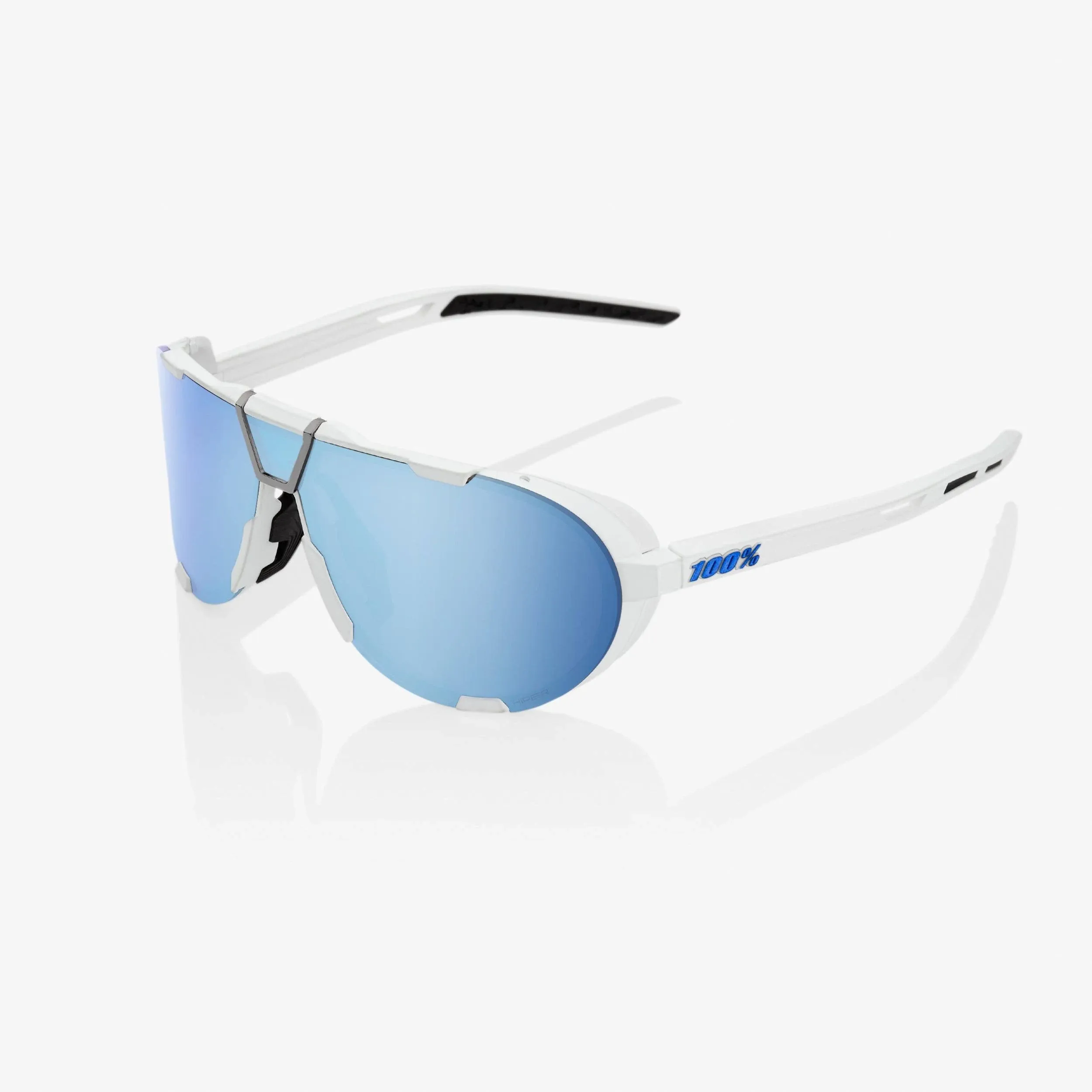 100% Westcraft Sunglasses Soft-tact-white Hiper-blue-mirror