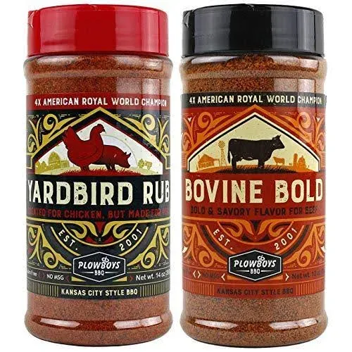 Plowboys BBQ Bovine Bold &amp; Yardbird Seasoning Rub Award Winning Barbeque Rub