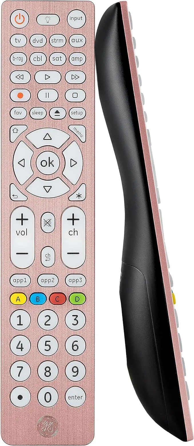 GE 8-Device Backlit Universal TV Remote Control in Brushed Rose Gold