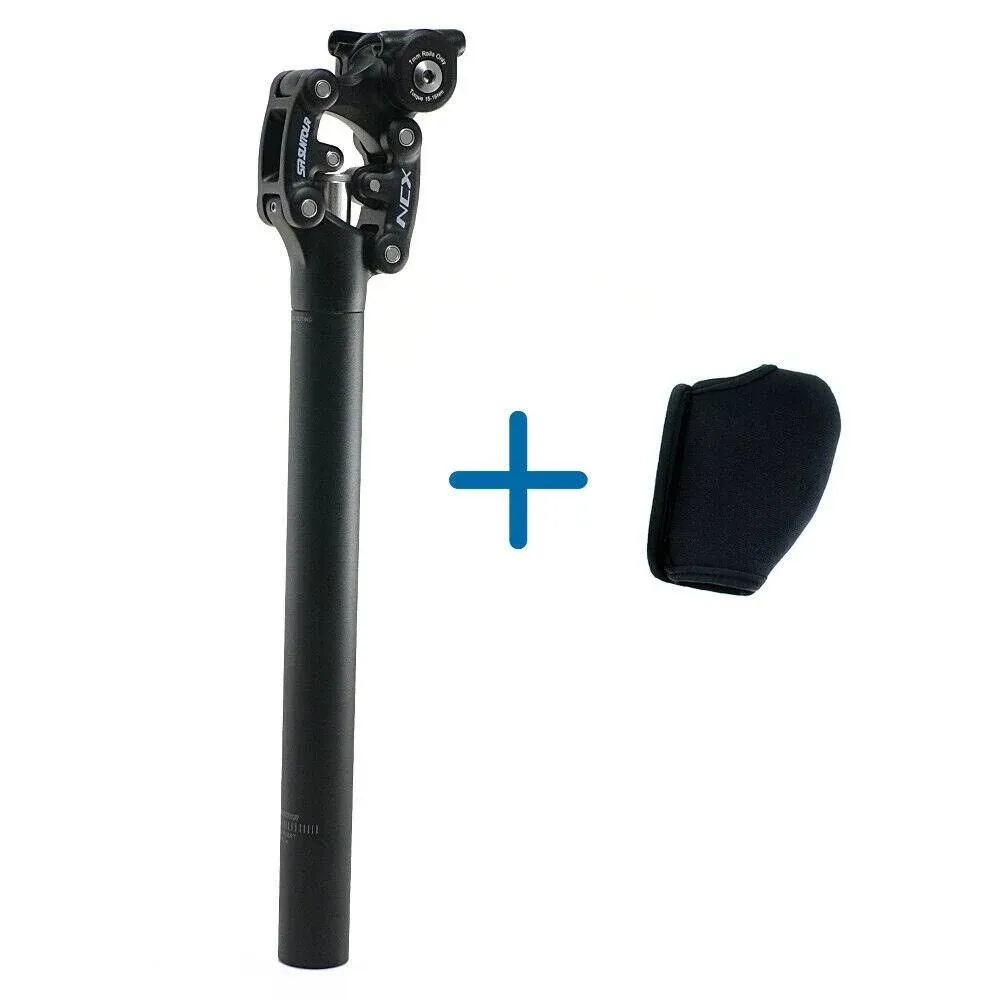 SR Suntour SP12 NCX 30.9X350mm Suspension Seat Post with Protective Cover,Black