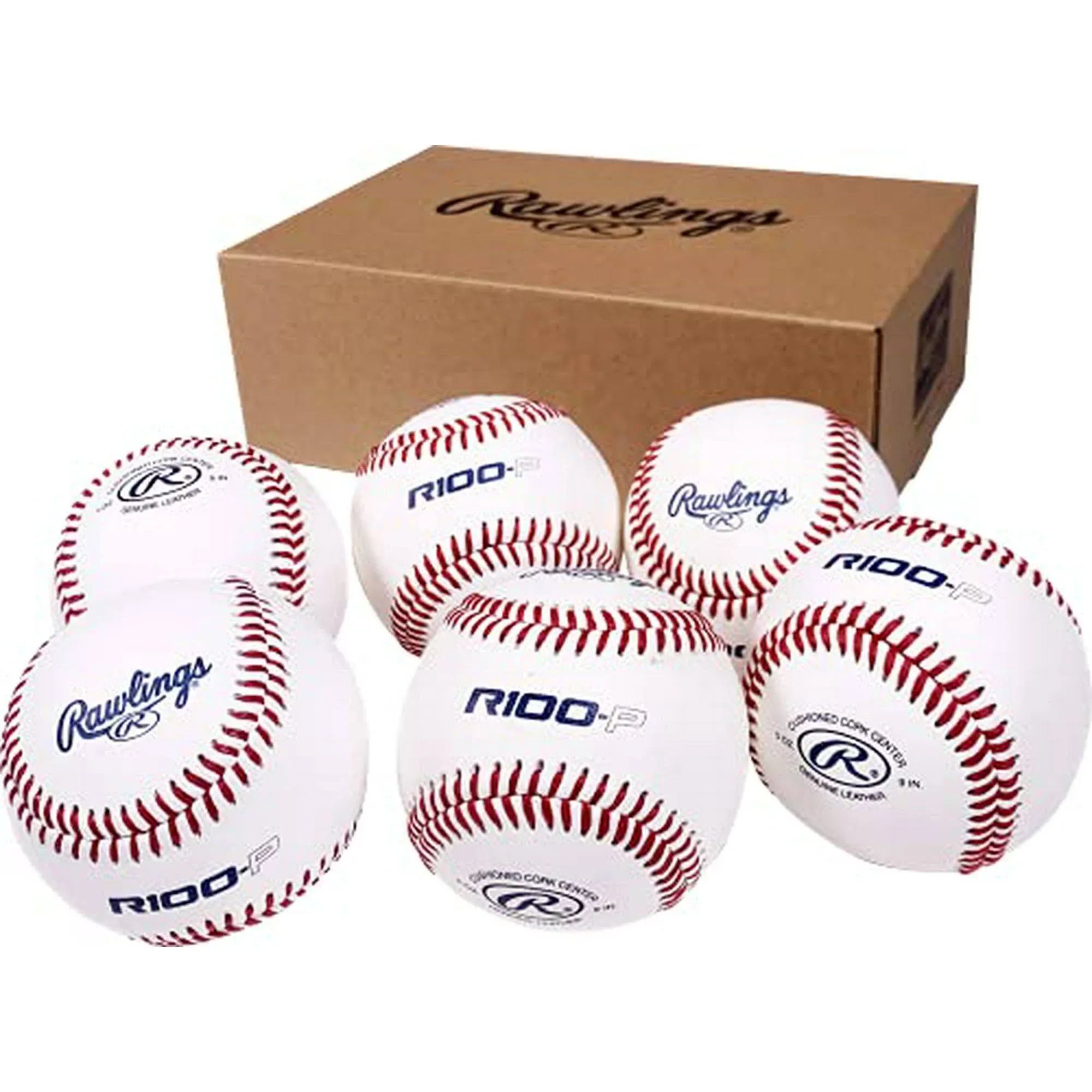 Baseball Ball, R100-P Practice Baseballs, Box of 6 Balls