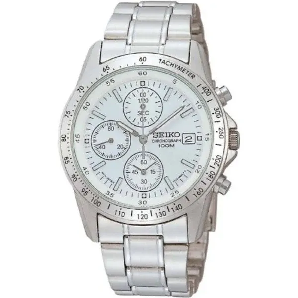 SEIKO Chronograph SND363PC SND363P1 Silver Men&#039;s Watch New in Box