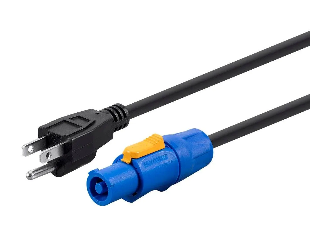 Monoprice PowerCON Cable - NEMA 5-15p to powerCON Connector, 16 AWG, 6 Feet, Black - Stage Right Series