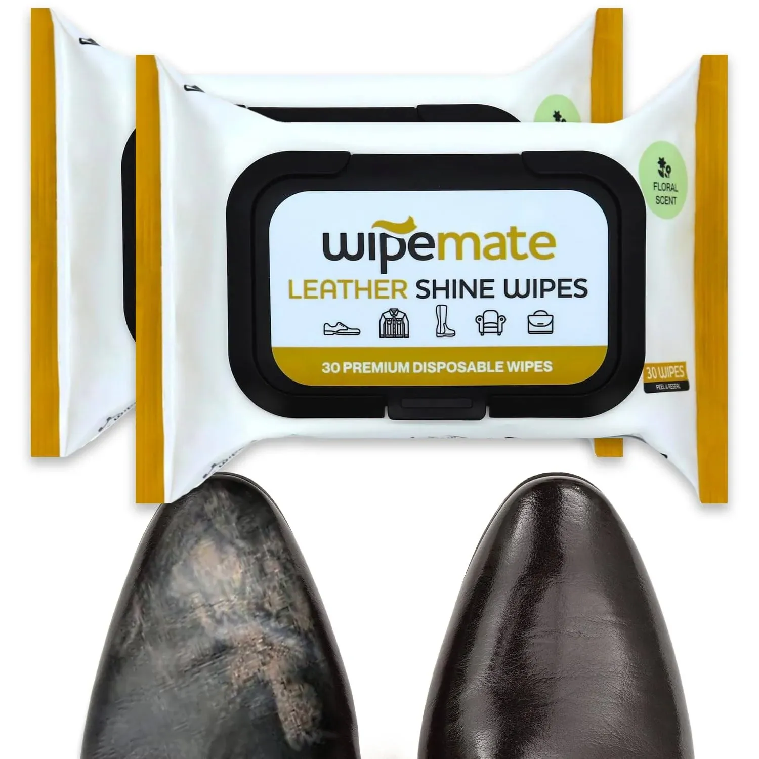 Wipemate Premium Leather Cleaner & Conditioner Wipes - Expert Leather Cleaning ...