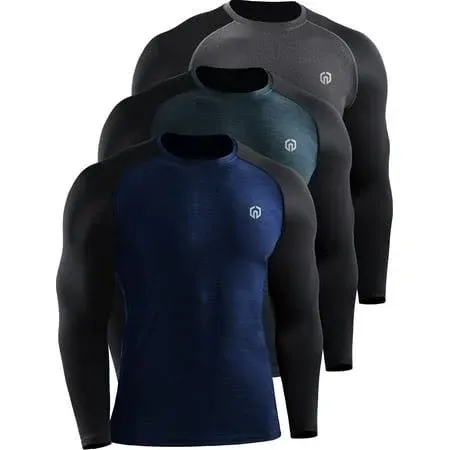 NELEUS Men's Athletic Running Dry Fit Long Sleeve Workout Shirts