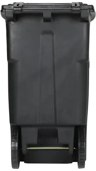 Two Wheel Black Trash Can 64-gallons