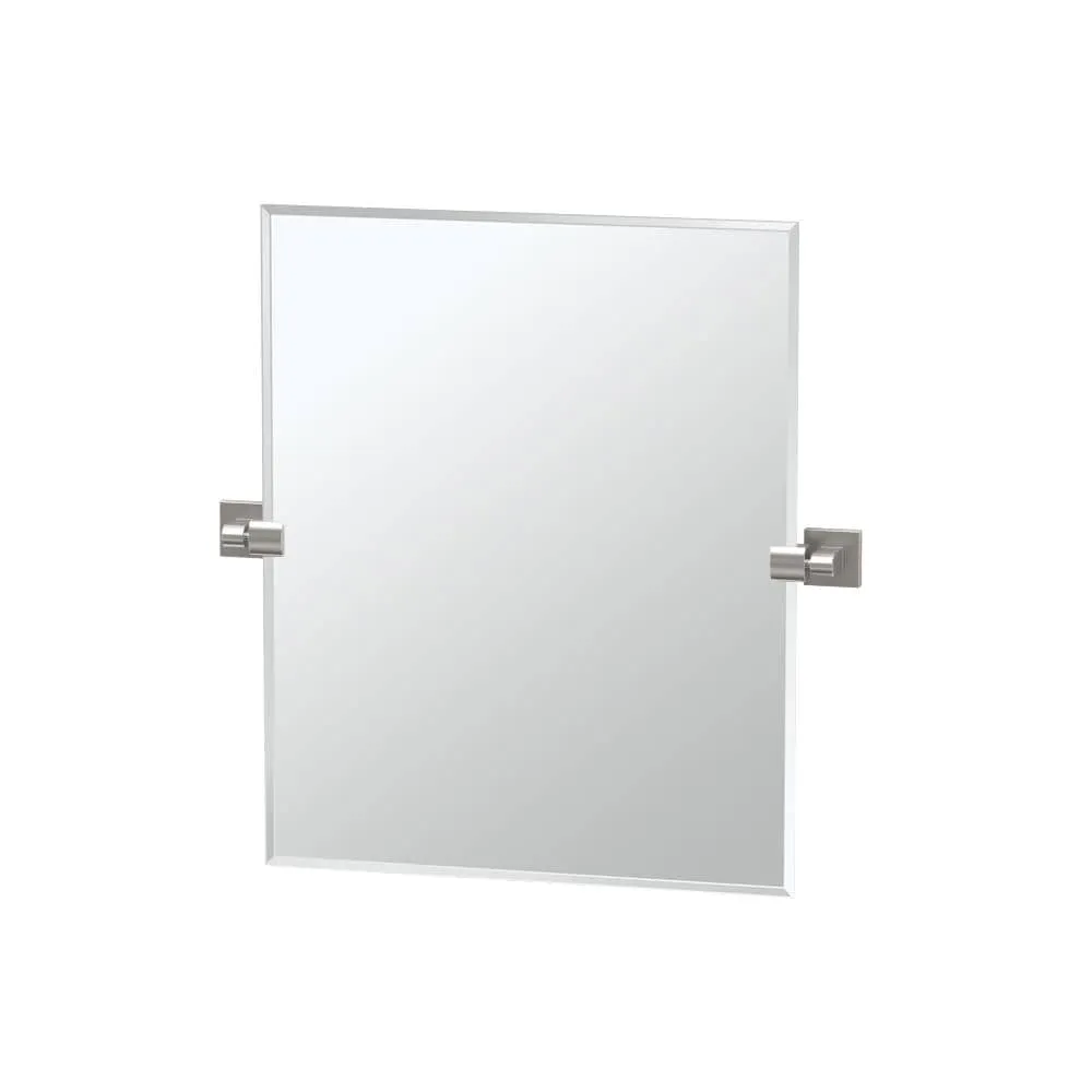 Gatco 4079SM Elevate Frameless Rectangle Mirror, Satin Nickel, 24"H