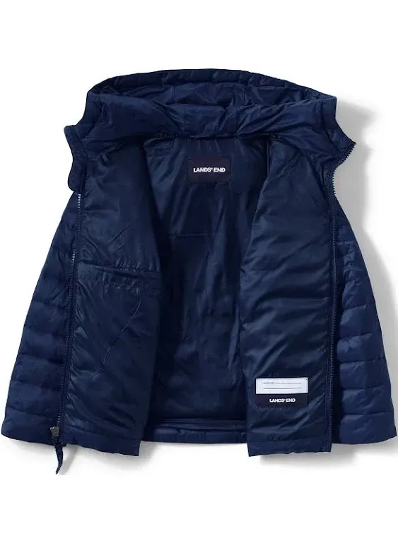 Kids Lands' End Husky ThermoPlume Packable Hooded Jacket