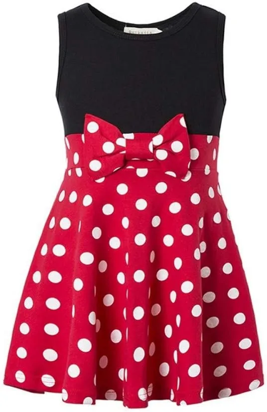 Girls Minnie Princess Dresses Mini Dress for Girls Minnie Costume Baby Girl Dress Polka Dot Dress