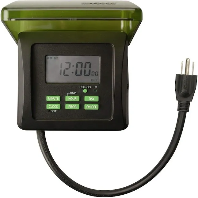 Woods 50015WD Outdoor 7-Day Heavy Duty Digital Plug-in Timer, 2 Grounded Outlets, Perfect for Automating Holiday/Christmas Lights, 3/4 Horsepower; 15-Amps/ 1875-Watts/ 125-Volts/ 60-Hertz