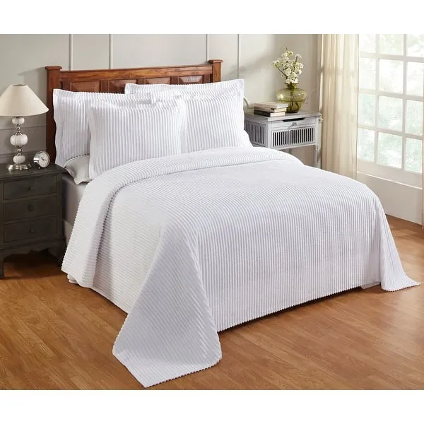 Better Trends Chenille Bedspread Set w/Sham 100% Cotton Soft Lightweight All-Season Fluffy & Cozy Bedding Set Jullian Collection