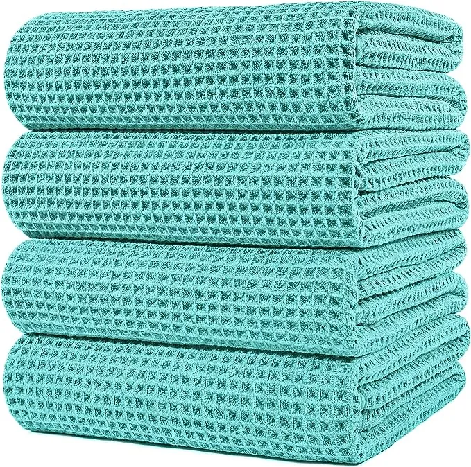 POLYTE Microfibre Oversize Quick Dry Lint Free Bath Towel, 152 x 76 cm, 4 Pack