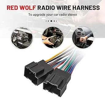 RED WOLF Car Radio Harness Kit Male & Female Connector for 2006-2013 Chevy GMC Sierra Savana Buick Install Aftermarket Stereo Headunit, Replace OE Factory Wire Connector 1 Pair