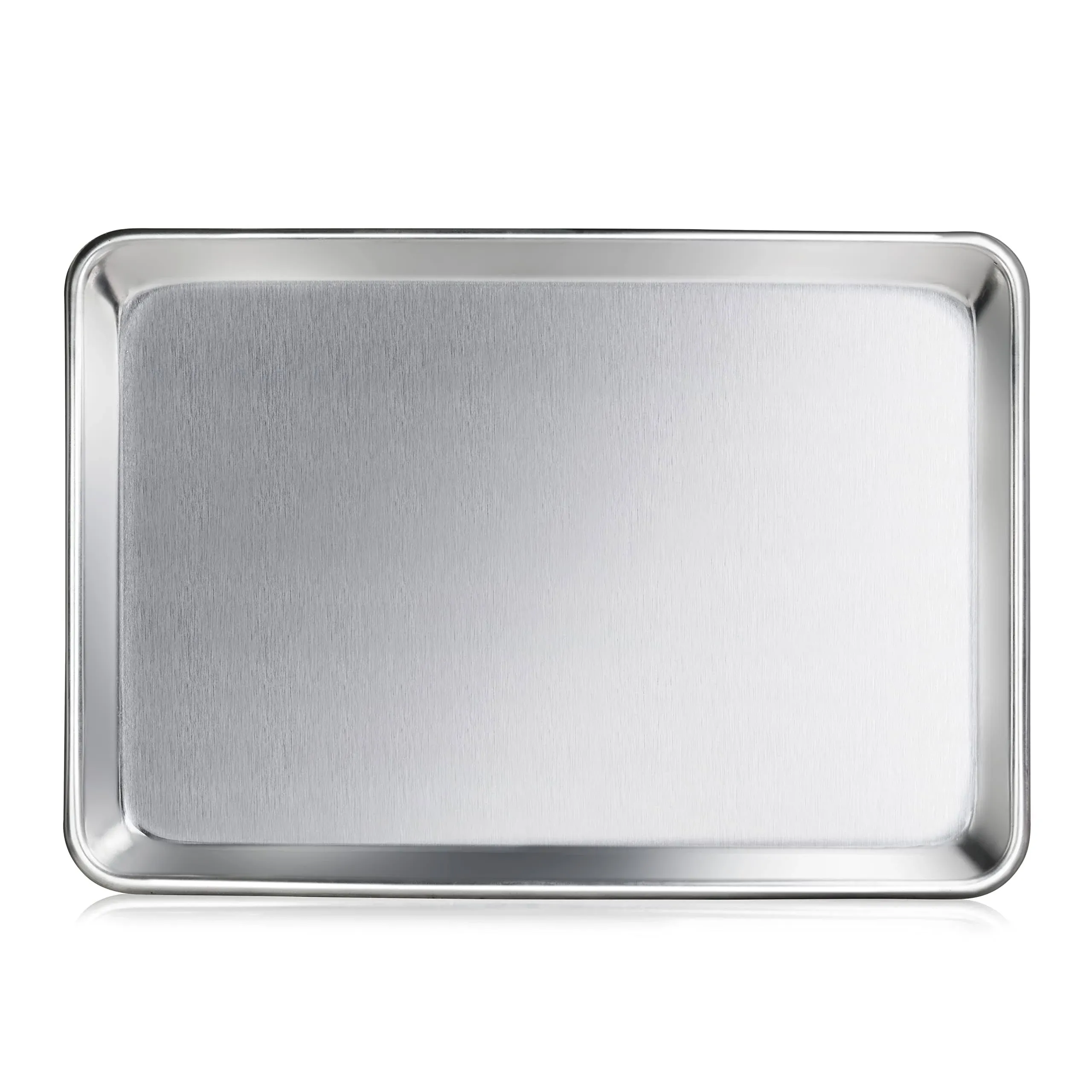 New Star Foodservice 36800 Commercial-Grade 12-Gauge Aluminum Open Bead Sheet Pan/Bun Pan, 18" L x 26" W x 2" H (Full Size) | Measure Oven (Recommended)