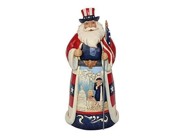 Enesco Jim Shore Heartwood Creek America Santa Around The World Figurine, 7.1', Multicolor