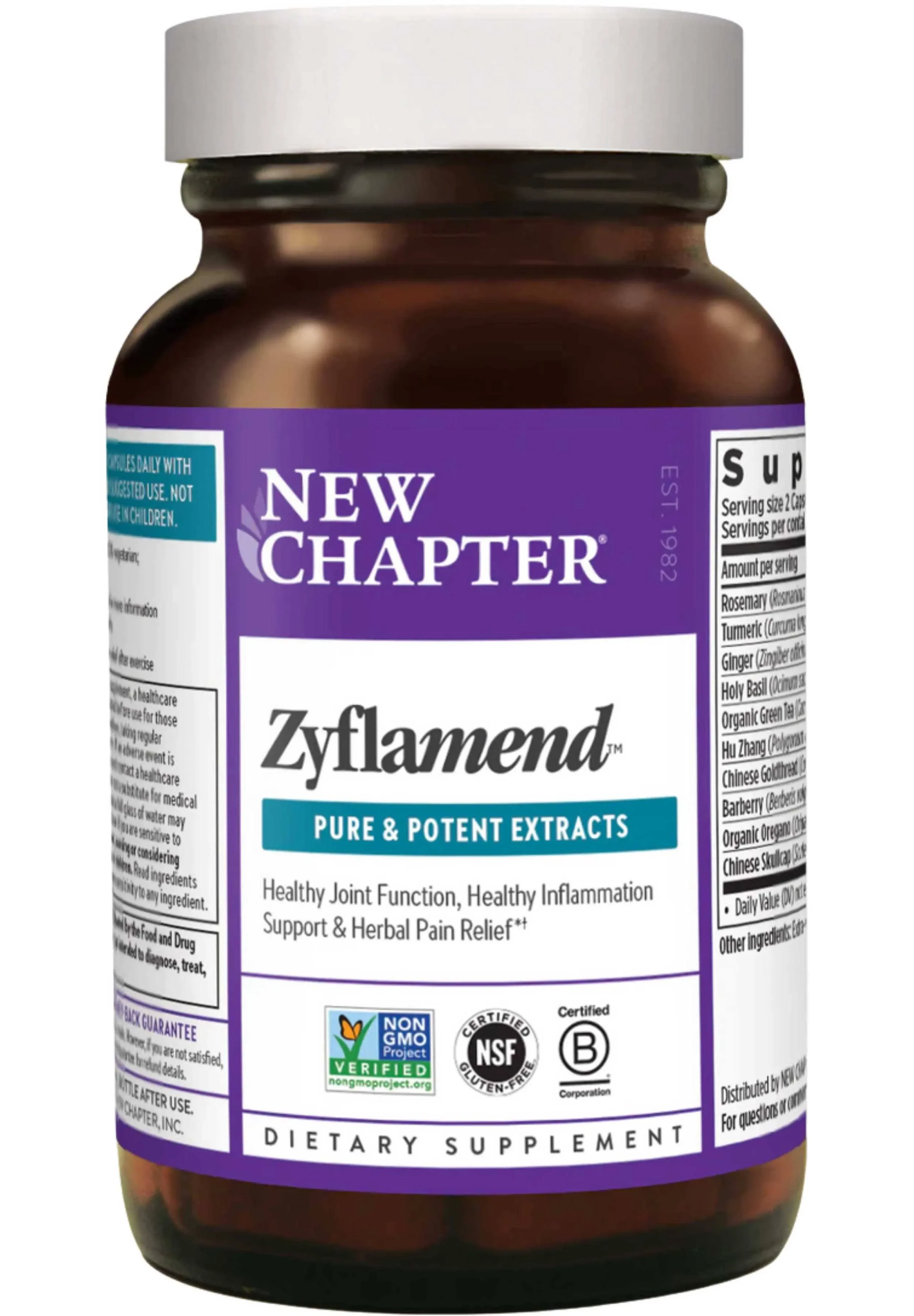 New Chapter Joint Supplement + Herbal Pain Relief - Zyflamend Whole Body for Healthy Inflammation Response - 180 ct