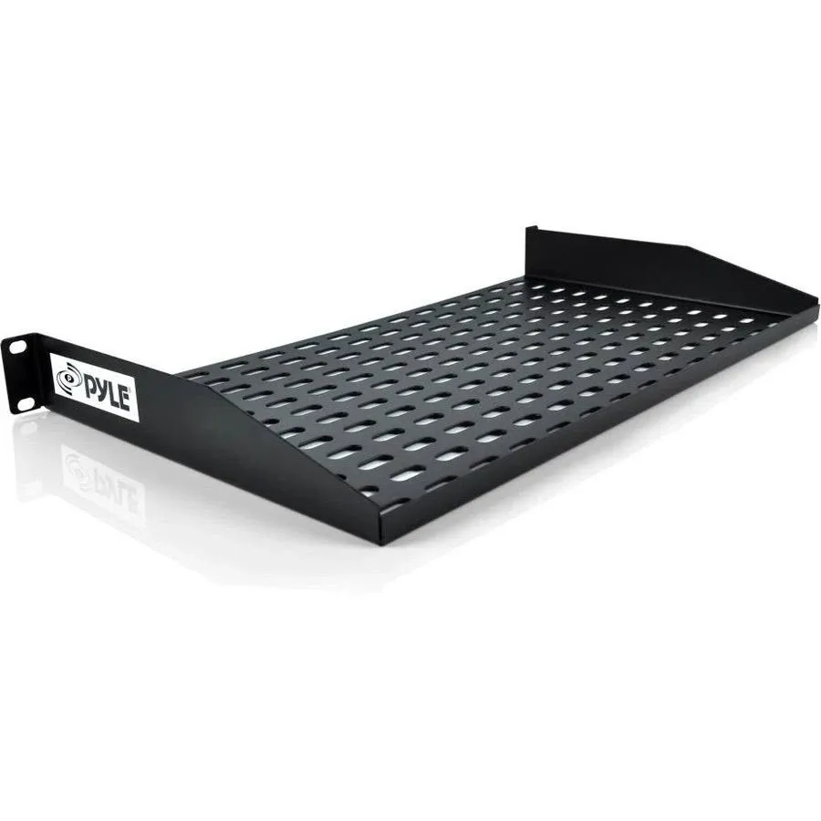 Pyle PLRSTN14U - 1U Server Rack Shelf, Universal Device Server Rack Mounting Tray (Black)