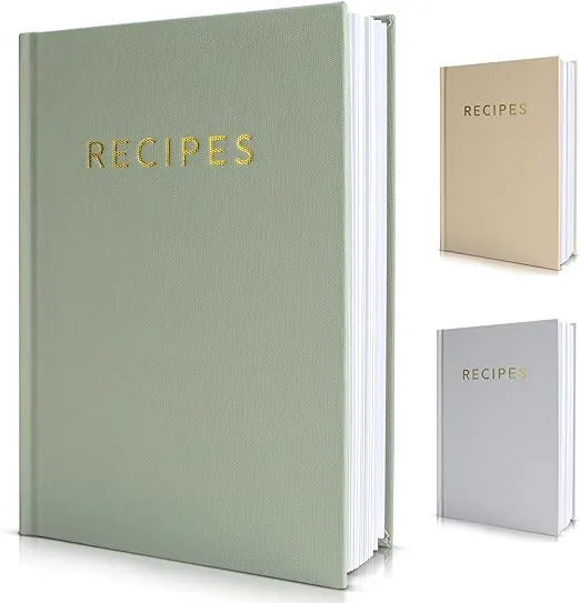 Aesthetic Blank Recipe Book with Waterproof Cover - The Perfect Recipe Notebook To Write In Your Own Recipes - Beautiful Blank Cookbook to Organize Your Recipes