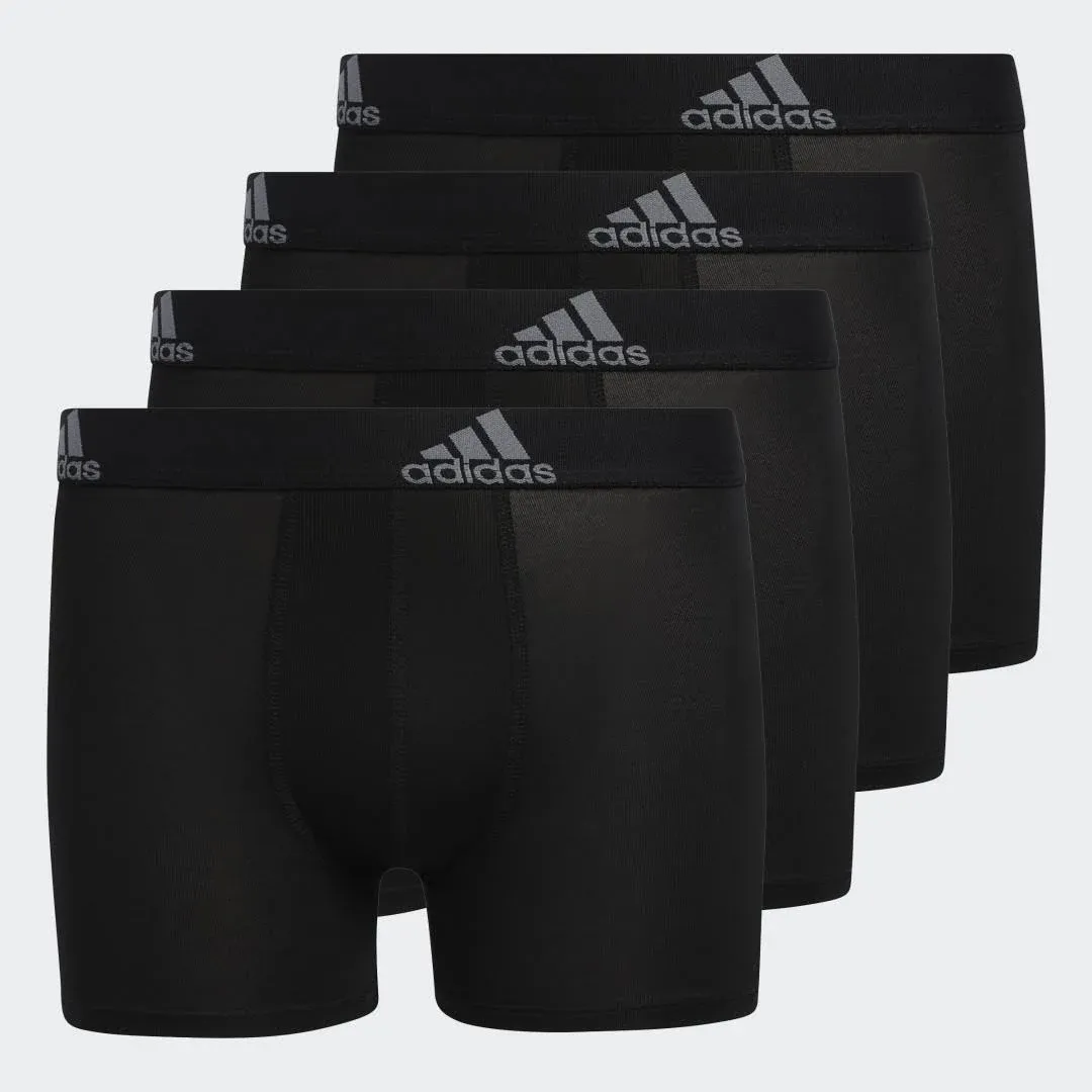 Adidas Youth Performance Boxer Briefs - 4-Pack Black/Solar Blue/Semi Solar Slime Green / S