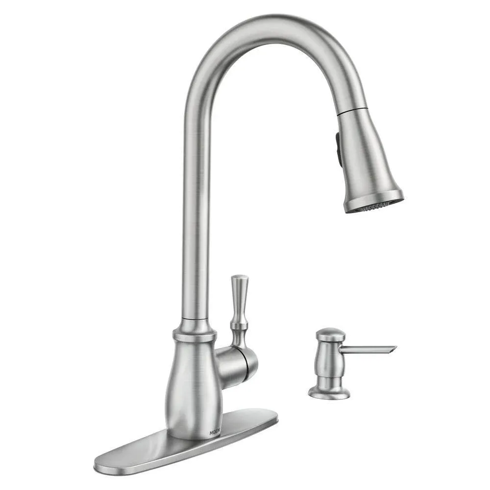  MOEN Fieldstone 1-Handle Pull-Down Sprayer Kitchen Faucet in S.Resist Stainless