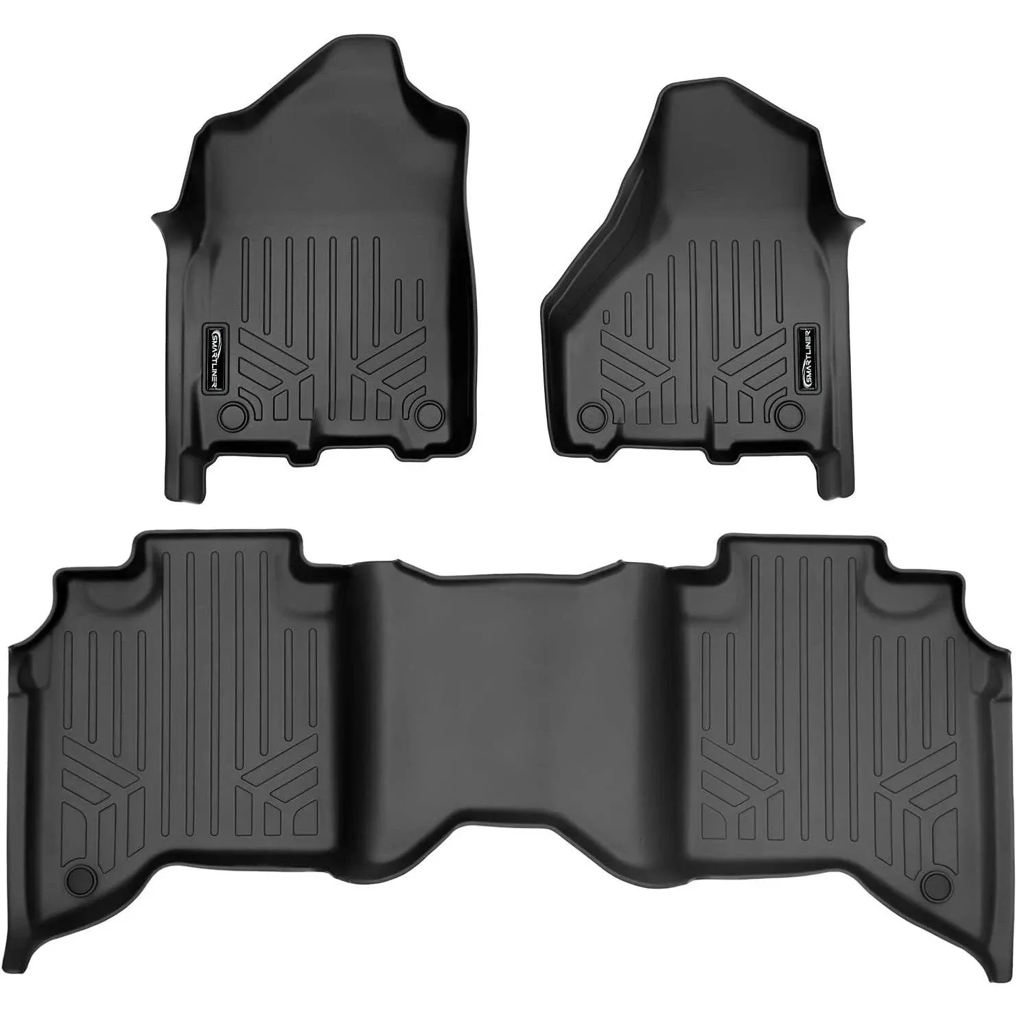 SMARTLINER Custom Fit Floor Mats 2 Row Liner Set for 2019-2024 Ram 2500 CrewCab