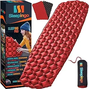 2x Pack Sleepingo Sleeping Pad for Camping Orange Air Mattress NEW