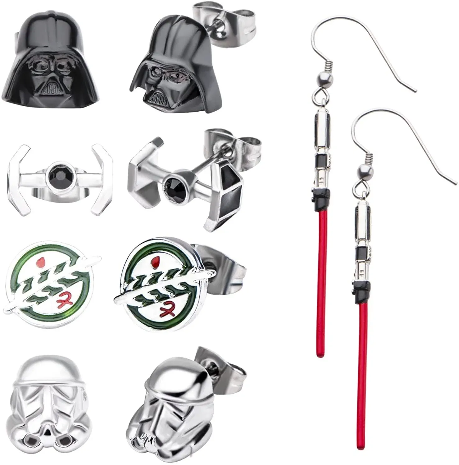 Star Wars Dangle Charm Stud Earrings Set