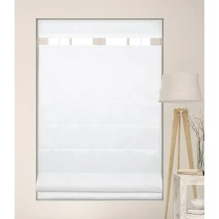 Arlo Blinds White Top Down Bottom Up Light Filtering Roman Shades - 34"W x 72"H