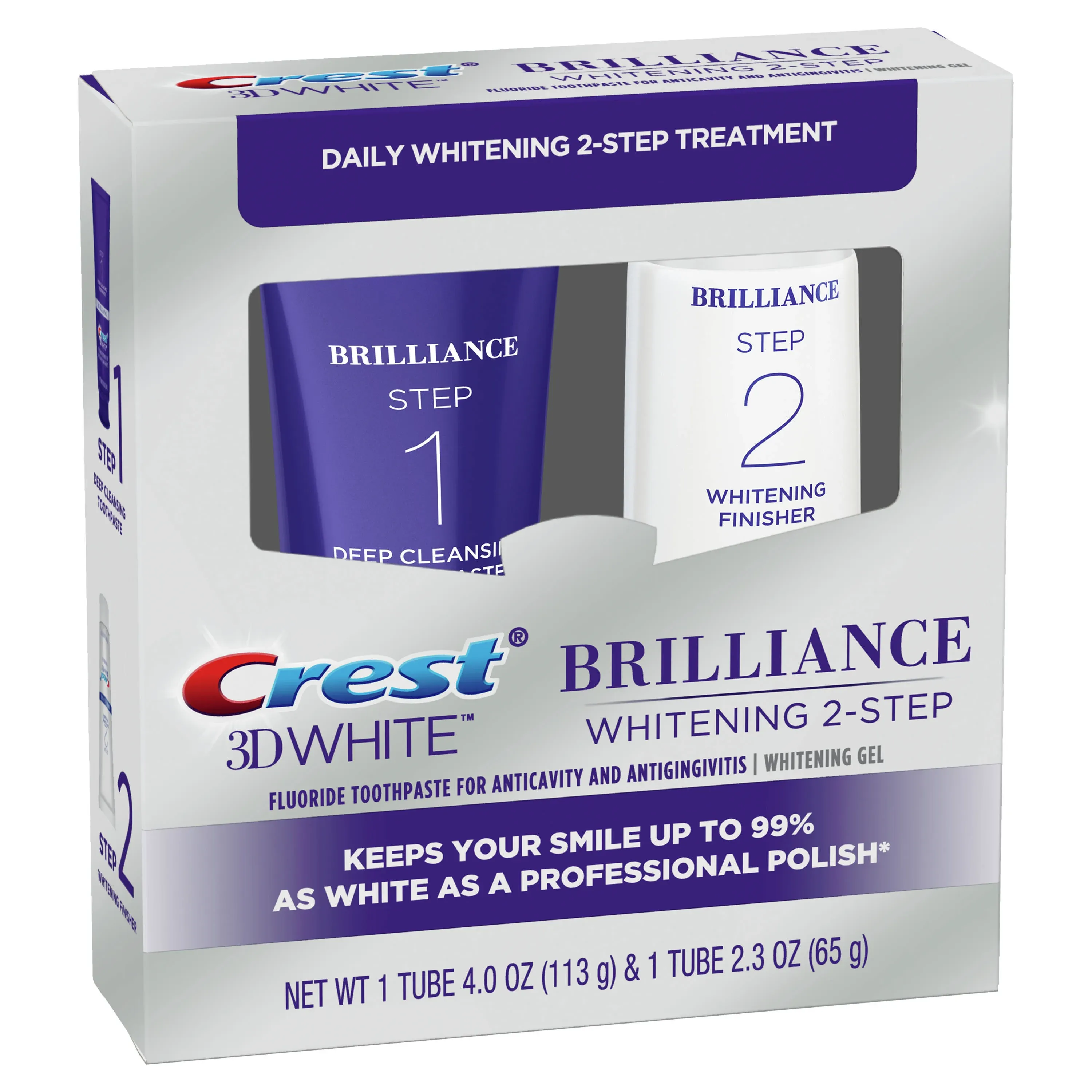 Crest 3D White Brilliance + Whitening Two-Step Toothpaste