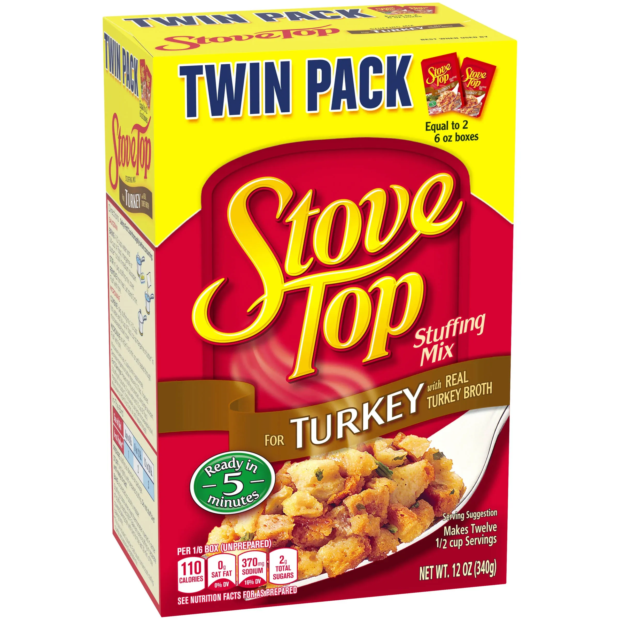 Kraft, Stove Top, Turkey, Stuffing Mix, Twin Pack, 12 Oz (Pack of 2)