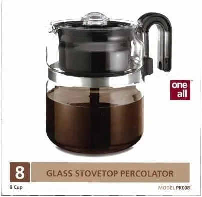 Medelco 8 Cup Glass Stovetop Percolator